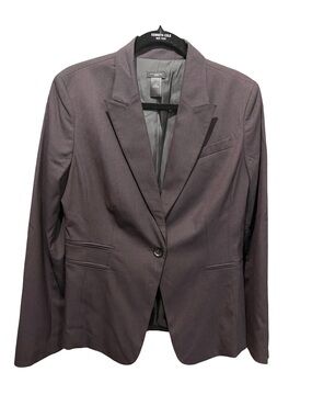 Ann Taylor Dark Plum Single-Button Women's Blazer